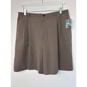 Vtg Deadstock Hunt Club Women Shorts 18 Brown Pleated Academia Houndstooth 90's